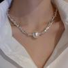 High-End Irregular Silver Pearl Necklace & Clavicle Chain Choker Bracelet