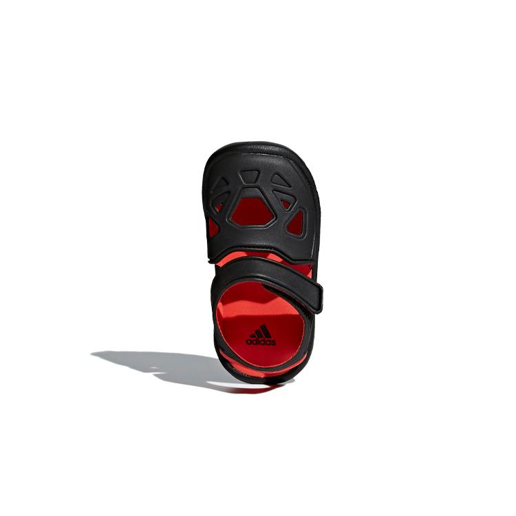 Adidas Neo FORTASWIM Synthetic Leather Comfortable Low top Toddler Shoes Black Red Infant And Toddler CQ0089