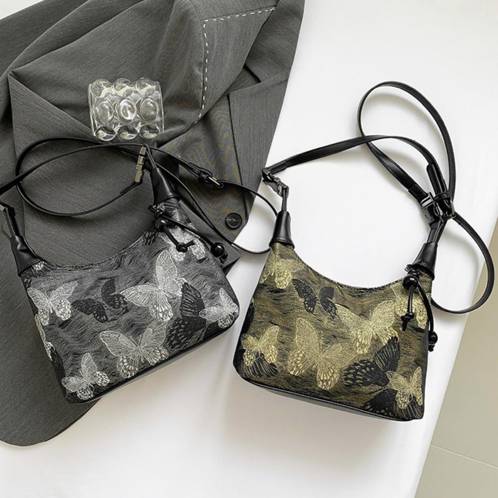Simple New Chinese Style Bag Fashion Cross Body Bag Portable Butterfly Embroidery Bag  Streetwear