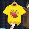 Newly Kids T-Shirt Funny The Very Hungry Caterpillar Cartoon Print Tshirts For Boys Summer Cute Boys/Girls Yellow Tshirt Top