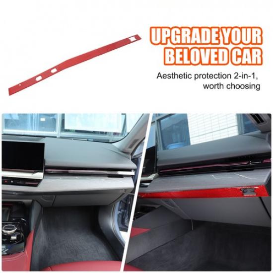 Red Carbon Fiber Interior Dashboard Trim Sticker For BMW 5 Series G60 I5 2024+