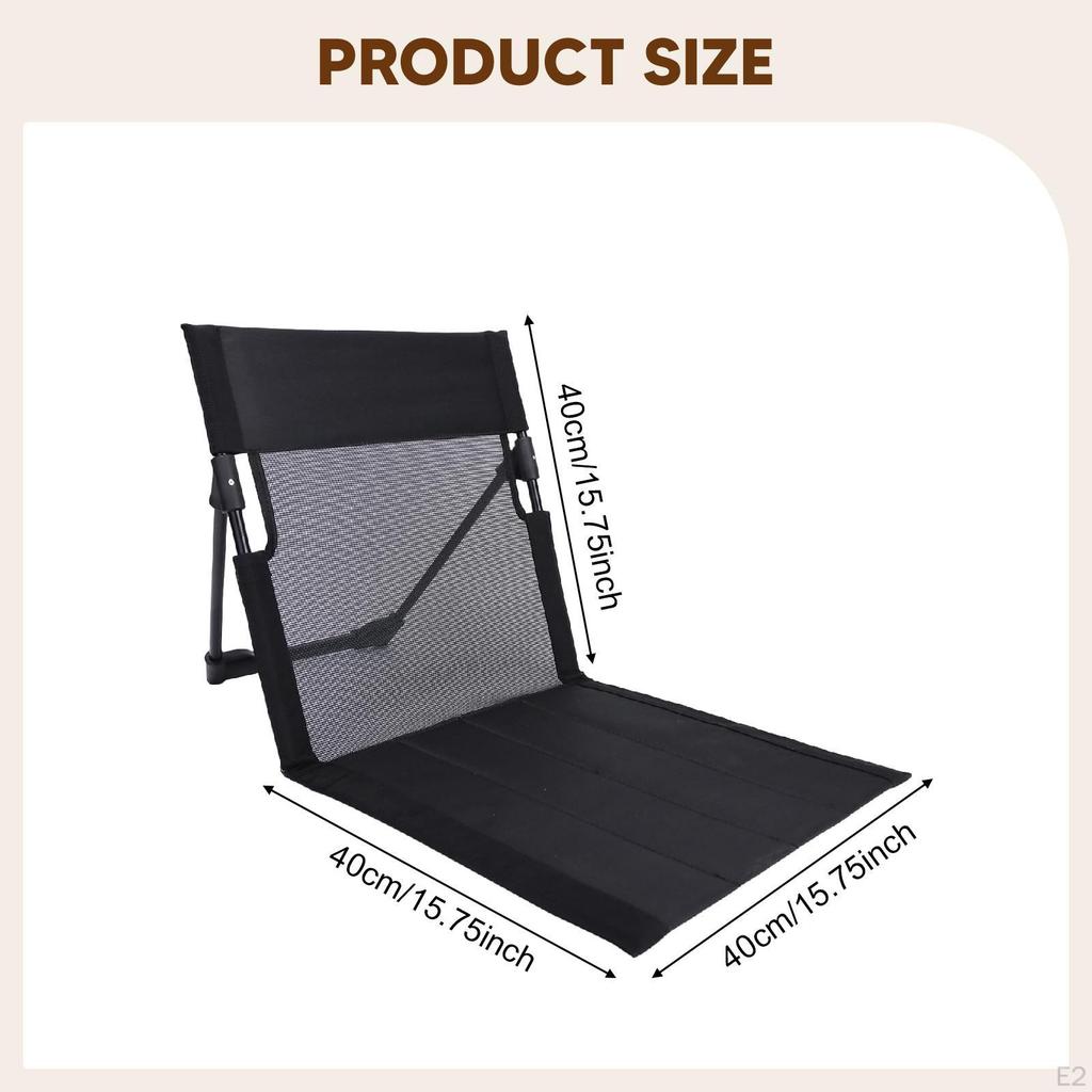 Beach Chair Portable Foldable Lounge Mat Floor with Backrest Outdoor Reclining Support Adults