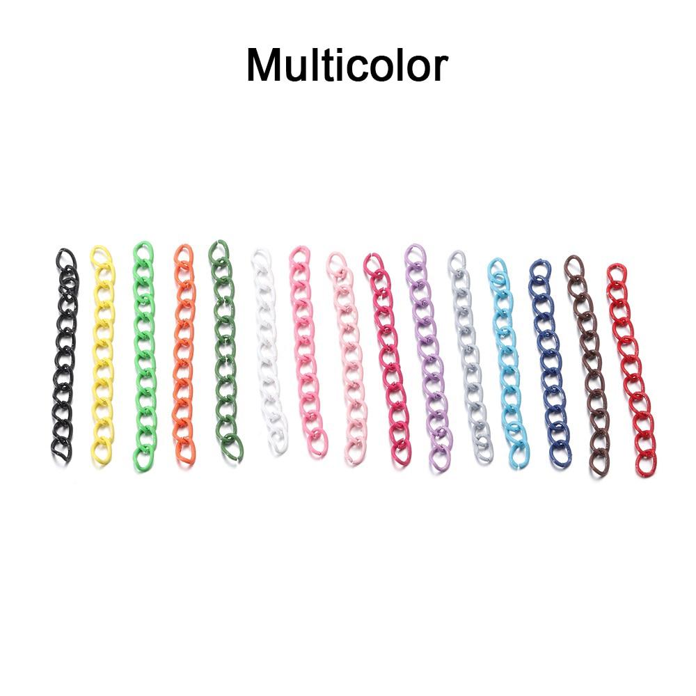 30Pcs/Lot Colourful 50mm Bracelet Extended Chains Tail Extender Necklace Extension Chain Bulk for DIY Jewelry Making Supplies