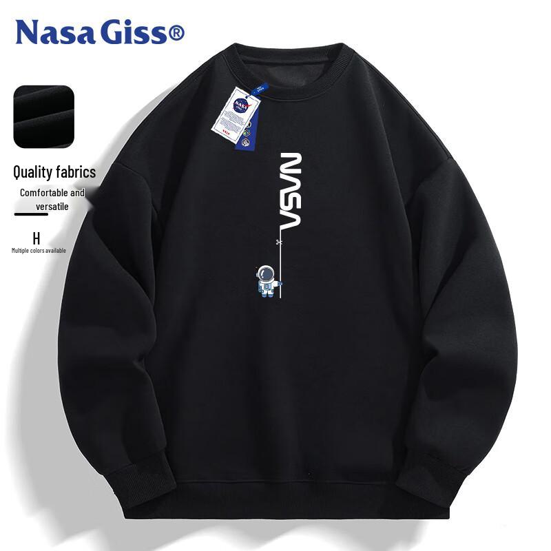 NASA GISS Herren Langarm Rundhals-Sweatshirt