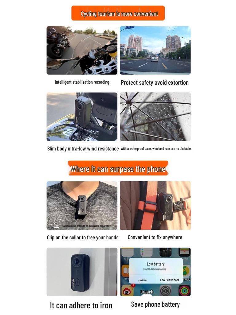 G10 4K HD Motorcycle Helmet Dash Cam with Thumb Control