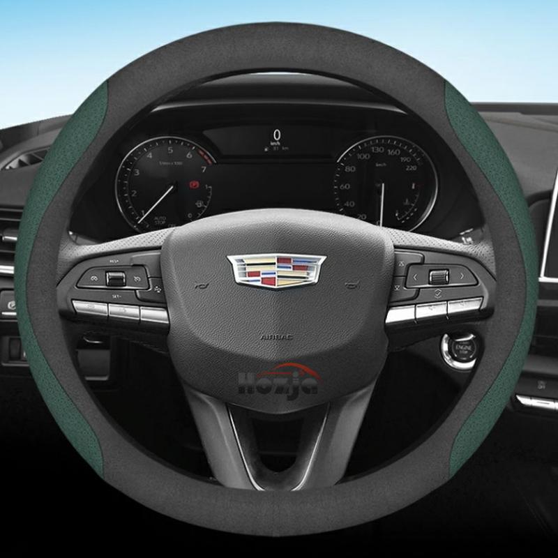 Leather Car Steering Wheel Cover for Cadillac SLS CT6 Escalade XT5 ATS CTS SRX XT4 XT6 Lyriq Optiq Accessories