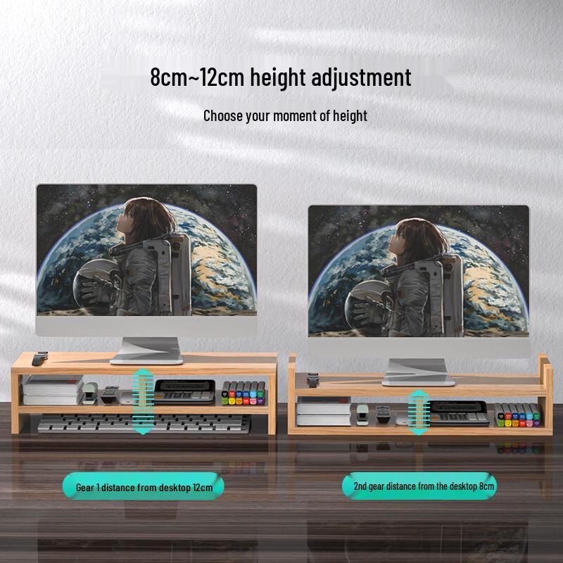 Dual-Layer Desktop Monitor Riser