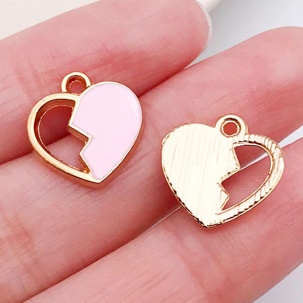 Red And Love Heart Peach Jewellery Accessories Diy Bracelet Keychain Necklace Pendant Alloy Oil Drop