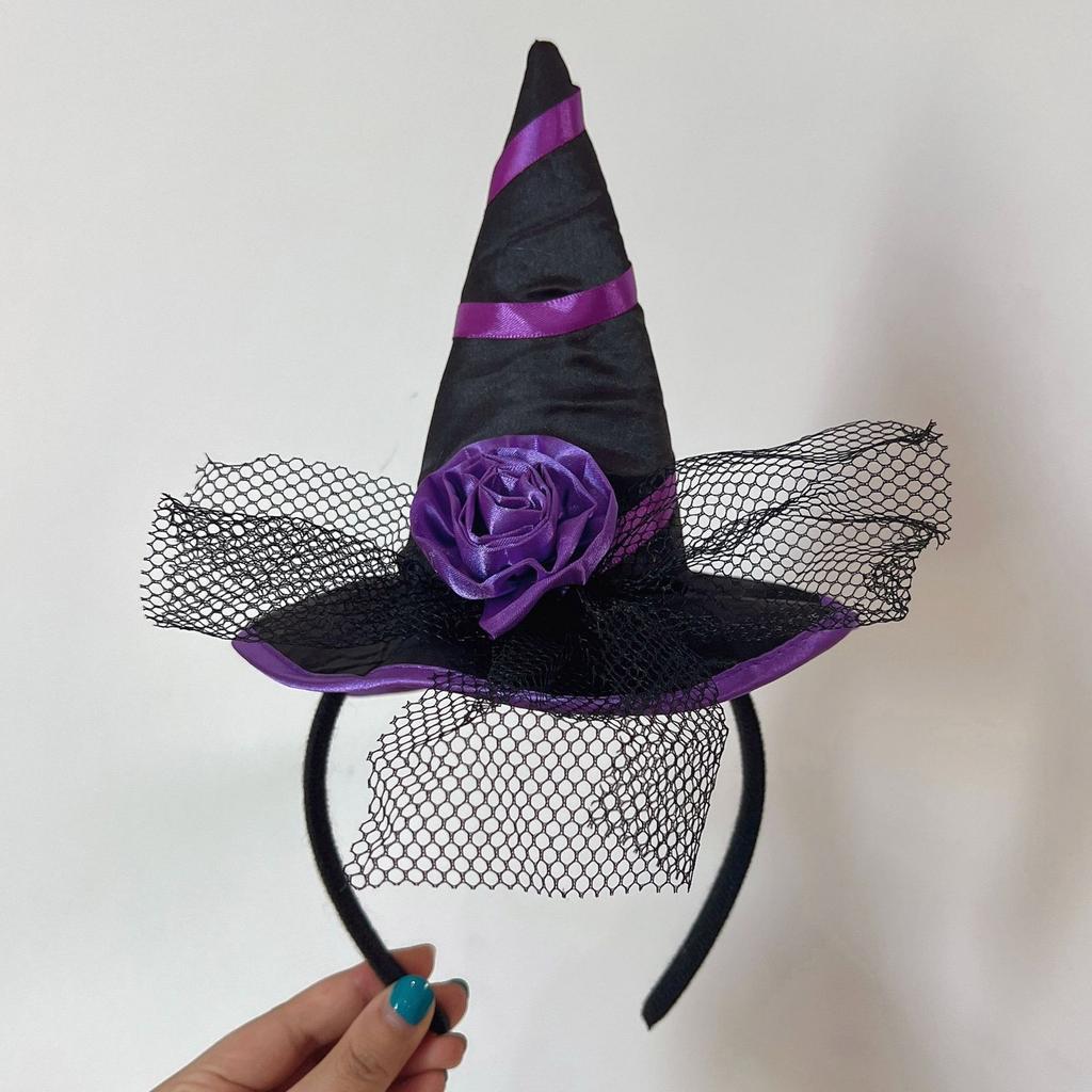 Creative Witch Headband Halloween Party Supplies Soft Fabric Hair Ornament Headwear For Sensitive Skin Kids
