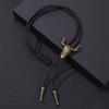 European & American Retro Bull Head Necklace Choker - PU Alloy Bolo Tie for Sweaters & Shirts