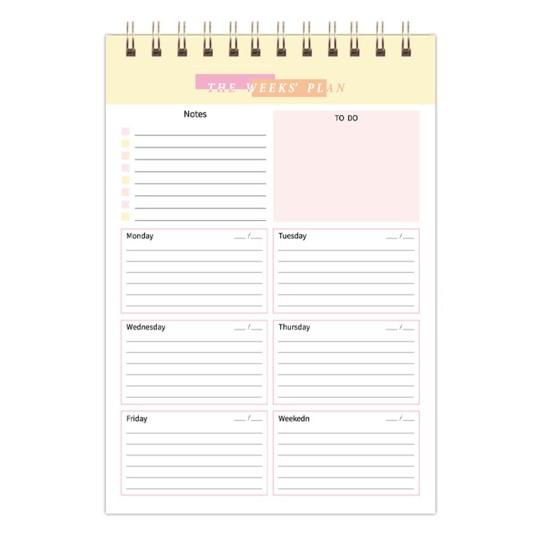 Weekly Planner Notepad with 52 Undated Sheets Spiral Binding Weekly Desk Planner Pad Personal