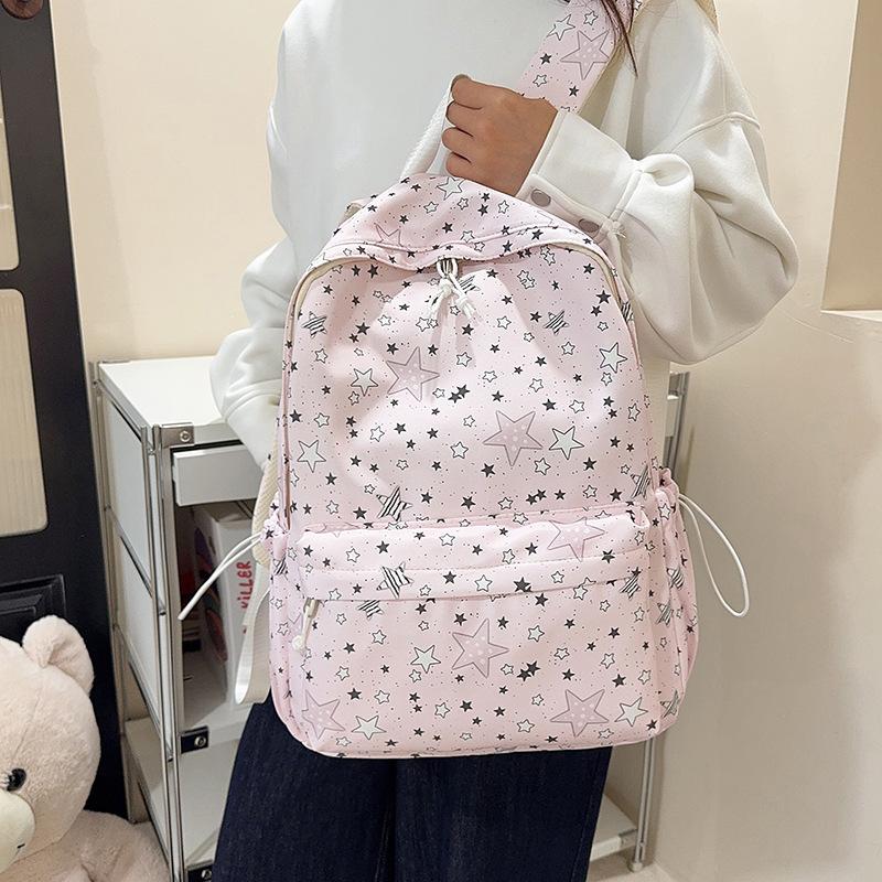 Schoolbag Schoolbag Female Junior High School High School Student Star Printing Korean Version Niche Ins Backpack Mori College Student Computer Bag
