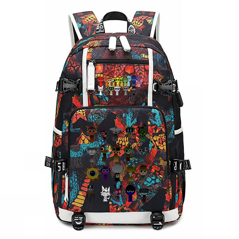 Student Schoolbag Creative Game Music Box Cartoon Weekly Printing Lace Lightweight Spine Backpack