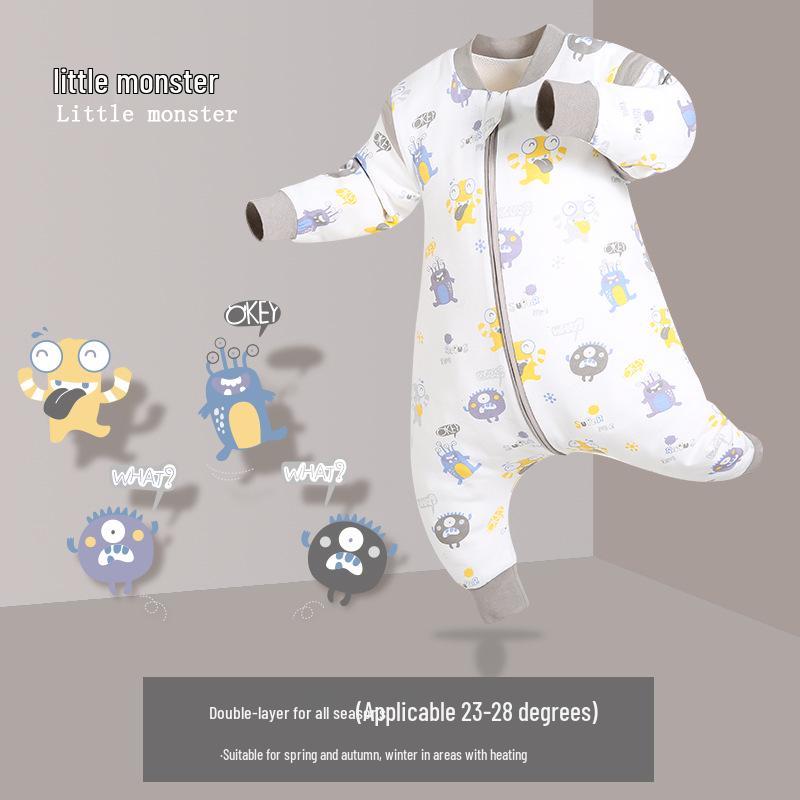 

IDBABY Бавовняний спальний мішок для немовлят з розділеними ніжками – Всесезонний дизайн проти здригання та проти перекидання для весни та осені. M (Recommended Height 80-95CM)