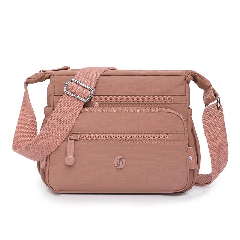 Chinese Women's Bag New Solid Color Lightweight Nylon Bag Small Square Bag Middle-aged Niche Single Shoulder Oblique Span Bag Women
