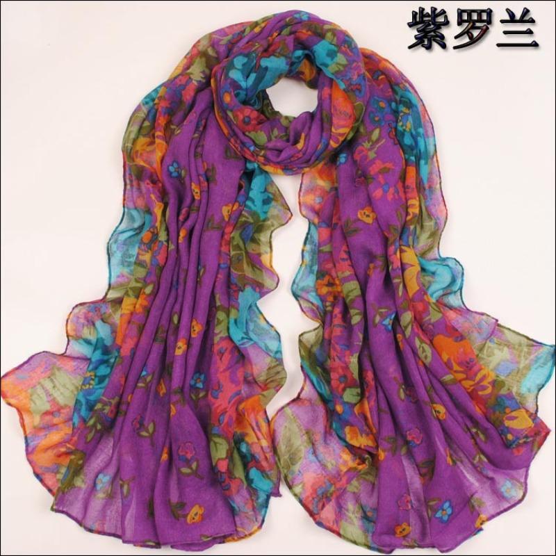 Autumn and winter women's new cotton and linen printed Bali yarn scarf shawl versatile fashion