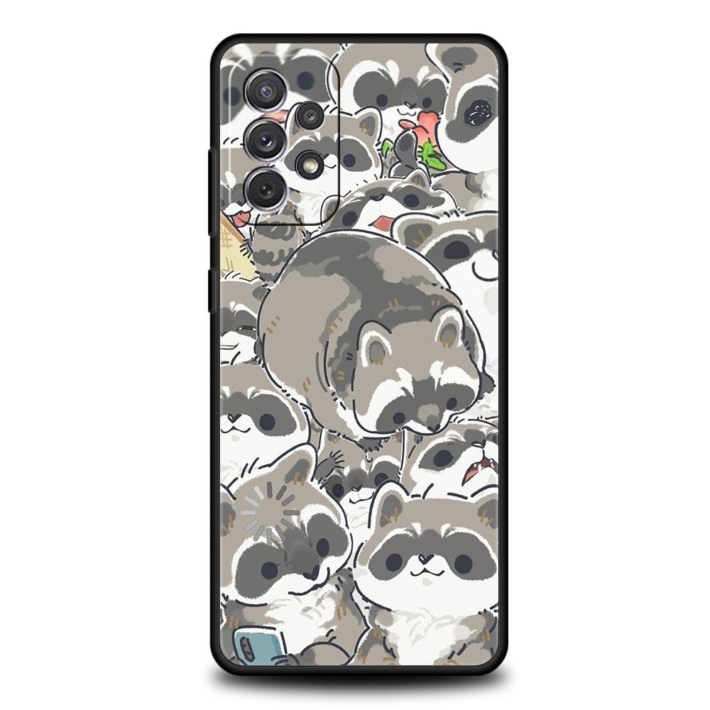 Phone Case For Samsung Galaxy A17 A15 A13 A51 A71 A41 A31 A21S A07 A03S A05 A35 A55 A23 A25 A33 A53 A73 5G Cover Raccoon