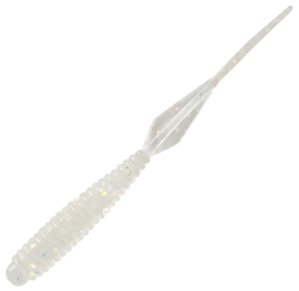 HARIMITSU Worm Booty Shake 1.4 inch Clear Rainbow Lame #02 1.4 inch