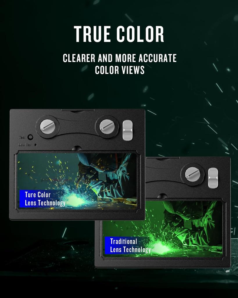 ANDELI Solar Powered Automatic Darkening Welding Surface That Reflects True Colors Shading Level TIG Arc Welding Compatible Welding Helmet Welding