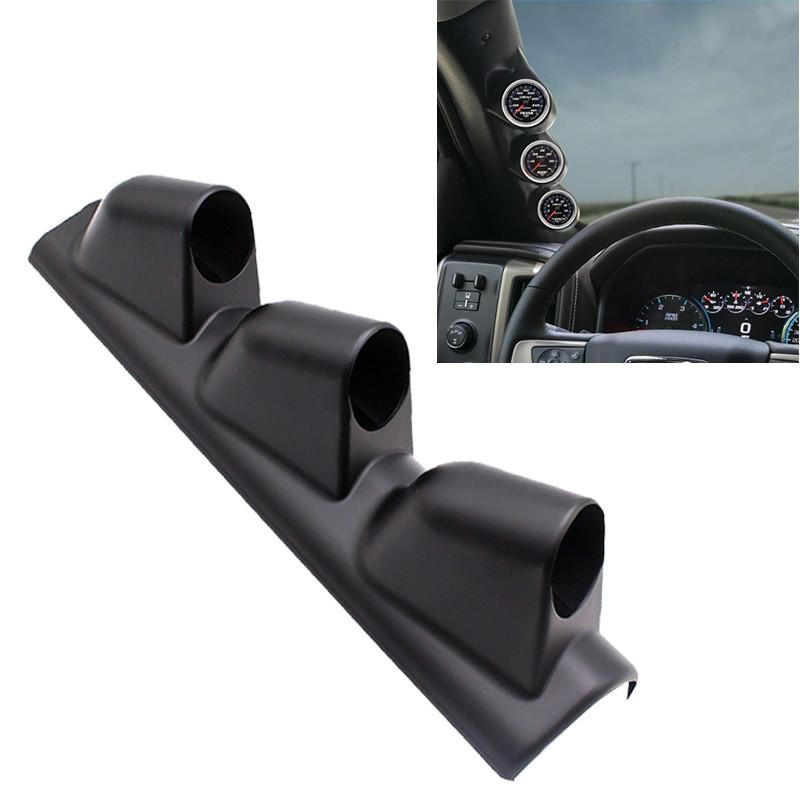 Universal 52mm Car Gauge Pod Universal Black/Carbon Three Hole Car Meters Holder A-Pillar Pod Triple Gauge Holder