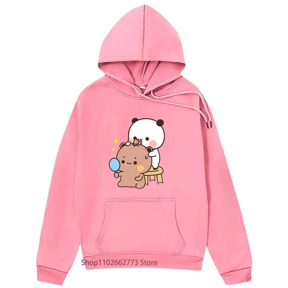 Mädchen Kawaii Grafik Hoodie Bubu Dudu Print Sweatshirt Cartoon Panda Bär Kleidung Unisex Kleidung für Frauen Y2k Kleidung Frühling