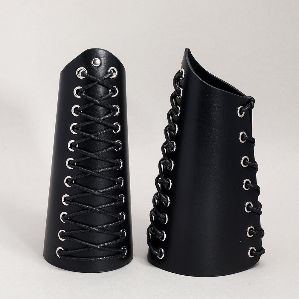 European & American Punk Rock Leather Bracelet - Braided Cord Wristband for Motorcycle Riding