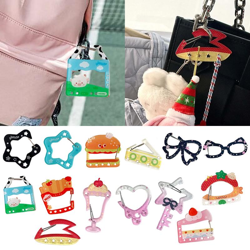 1PC DIY Accessories Cute Ornament Bag Charms Bag Pendants Clear Acrylic Keychain Funny Keyring Y2K Pendants Creative Multicolor