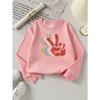 Kids Sweatshirt ,Vibrant Handprint Art Sweatshirt , Featuring a Crew Neck Design Perfect for Autumn And Winter