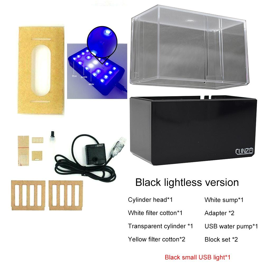 Mini-Kampffisch-Aquarium Acryl-Aquarium Desktop-Dekorationen Meeres-Aquaponik-Fischschale Mit Wasserfilter USB-Luftpumpe LED-Licht