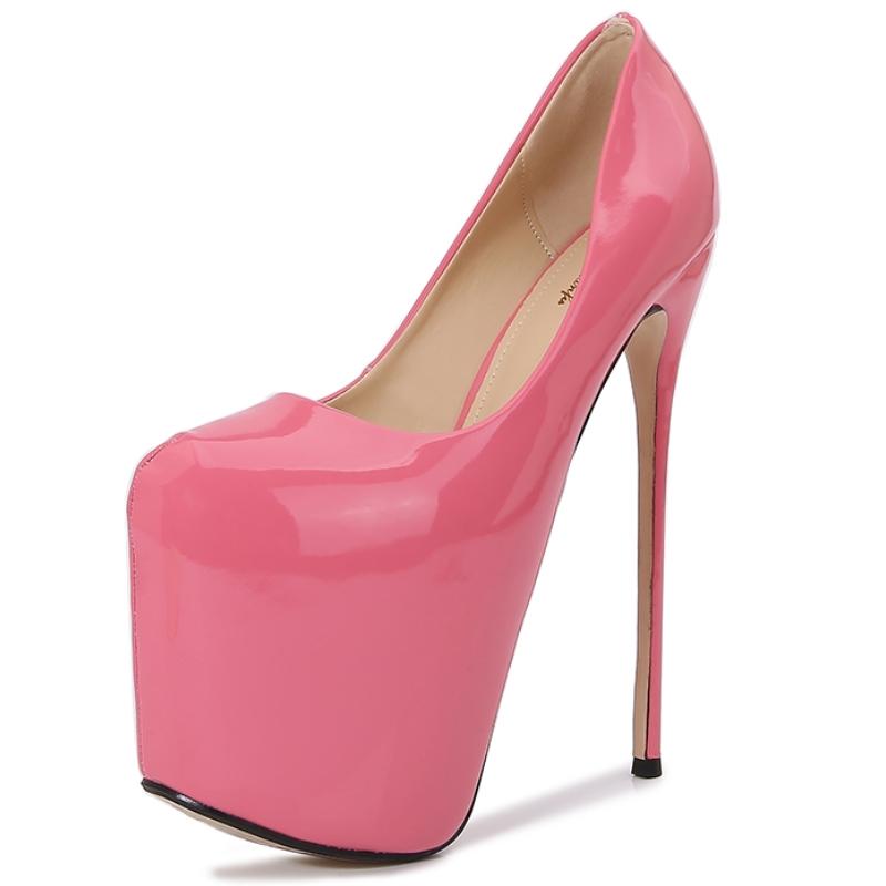 22cm Platform Super Stiletto High Heels Pumps Sexy Patent Leather Red Pink Extreme Heeled Party Fetish Wedding Shoes Big Size 50