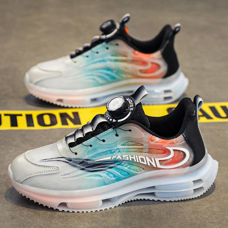 

Men s shoes autumn rotating buckle men s double-layer air cushion casual running shoes fashionable breathable sports shoes 45