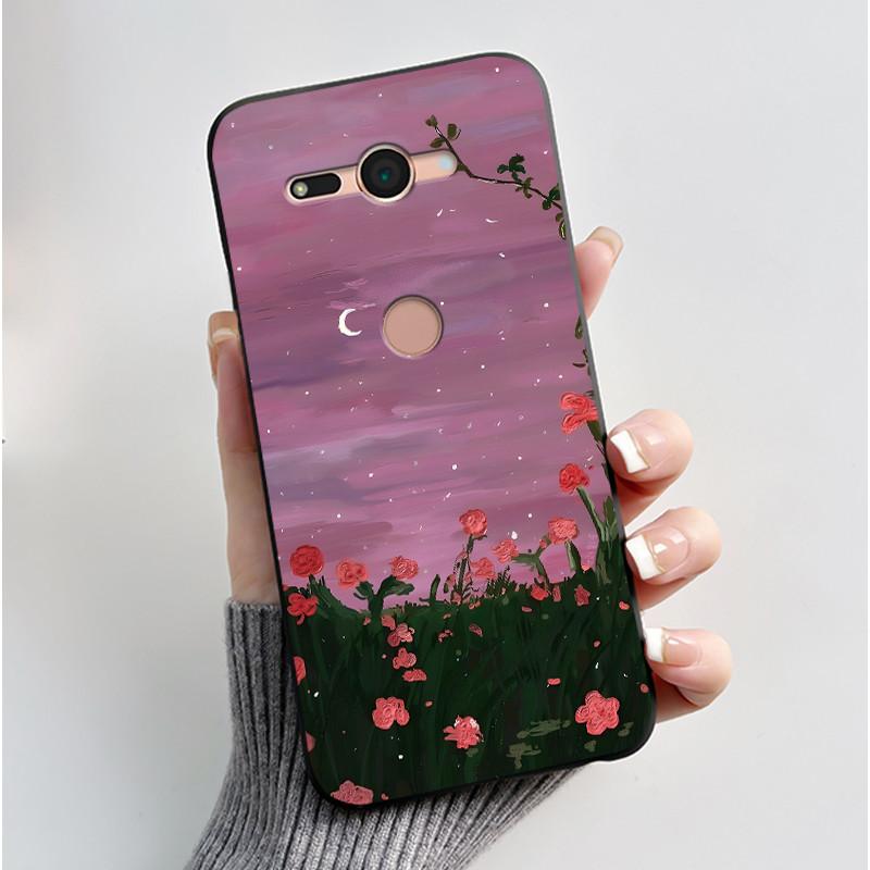 Per Sony Xperia XZ2 Compact H8324 H8314 Custodia Estetica Moda Gatto Carino Cartone Animato Antiurto Nero Silicone Morbido Sottile Cover Posteriore