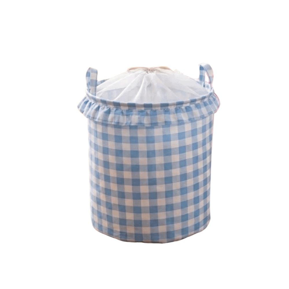 Large Capacity Ruffled Edge Laundry Basket Folding Space Saving Drawstring Storage Basket Dust-proof with Handle Toys Organizers