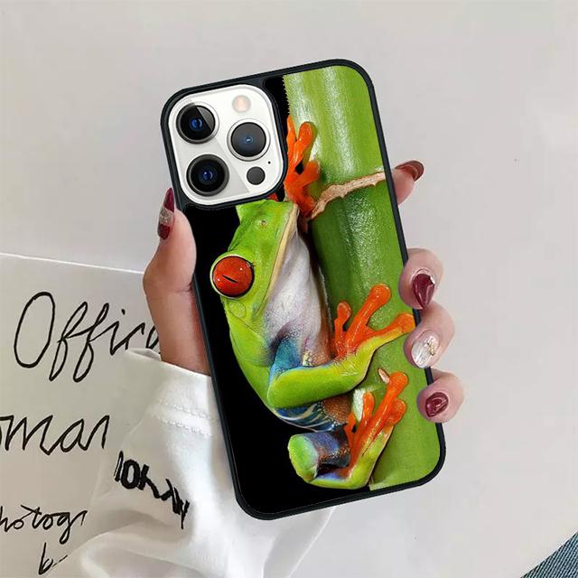 

Оригинальная лягушка на листе Чехол-ракушка Для iPhone 17 Air 15 16 14 13 12 Pro Max 11 Pro Max Plus Чехол для телефона iPhone 12pro max