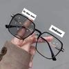 Women Transparent Anti Blue Light Glasses Photochromic Glasses Large Frame Eye Protection Eyewear Chameleon Sunglasses