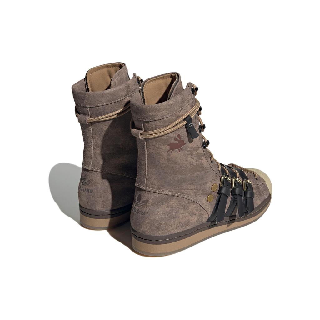 Adidas Originals Melting Sadness X Superstar Series Rabbit Hole Series Classic Shell Toe High Top Sneakers Unisex Sneakers Brown FZ6577