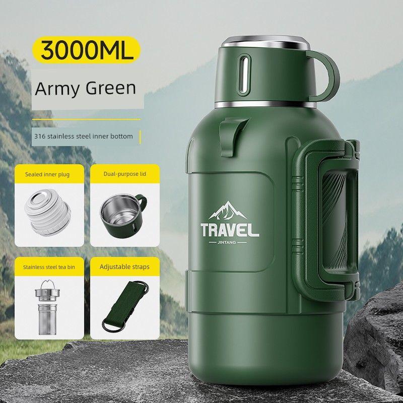 Short Stout Large Capacity Vacuum Cup Tea Water Separation Teapot 316 Stainless Steel Water Kettle Outdoor Car Kettle