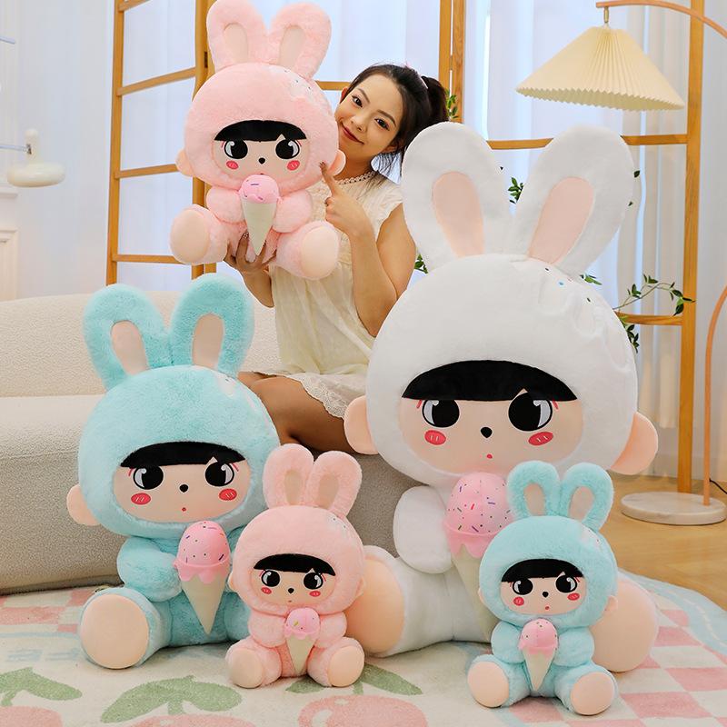Ice Cream Bunny Plush Toy Children's Birthday Gift Sleeping Pillow Bay Window Ornament Healing Doll