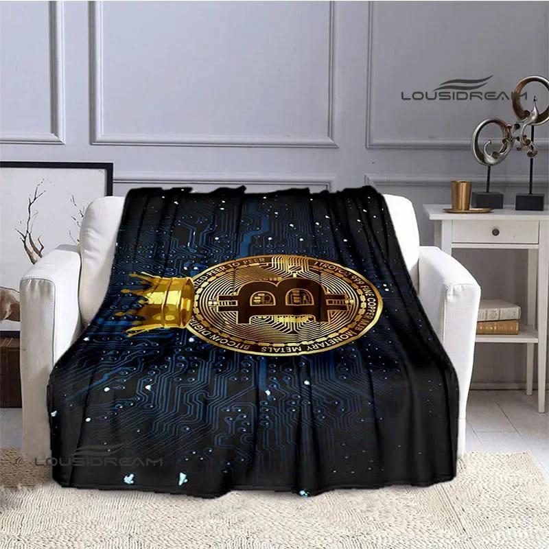 Bitcoin Fashion Printed Blanket Kids Warm Blanket Flannel Soft Cozy Blanket Sofa Bed Blanket Travel Blanket Birthday Gift