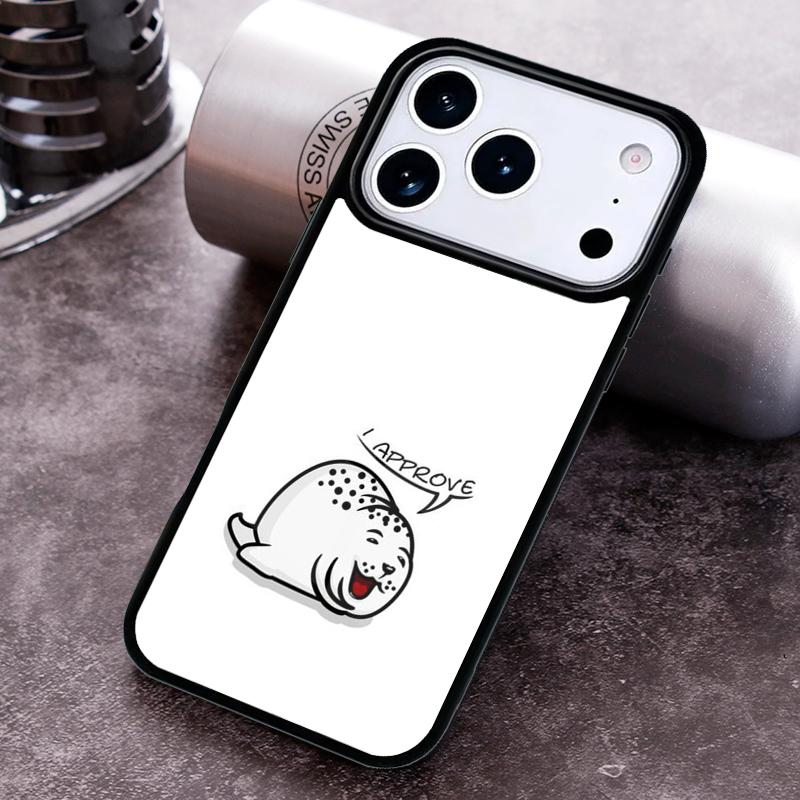 Funny Seal of Approval Phone Case for iPhone 17 16 15 Pro Max Air 14 13 12 11 Plus Shockproof Cover
