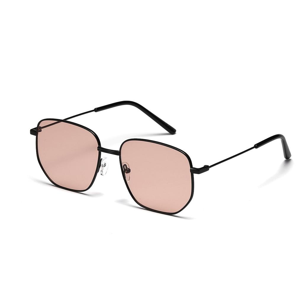 Metal Square Glasses Men'S Popular Design Sunglasses Women'S Big Face Plain Sunglasses Street Shooting