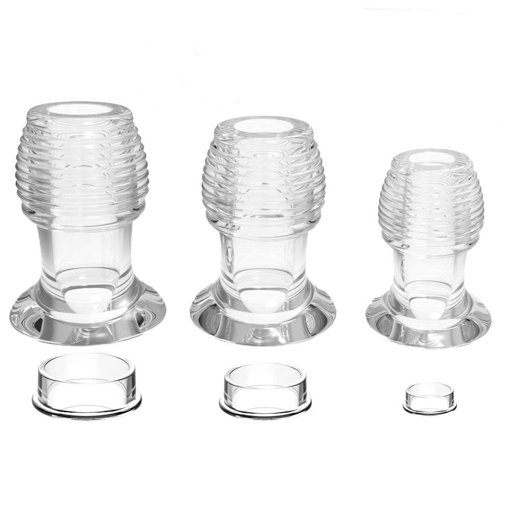 Hollow Vaginal Speculum Peeking Anal Butt Plug Vagina Expander Tunnel Transparent Anus Dilation Dilator Enema Sex Toys for Adult Women Gay Men