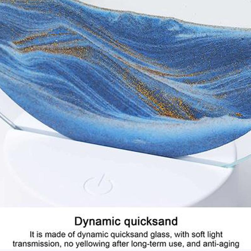 USB LED RGB Sandscape Lamp Moving Sand Art Nattljus med 7 färger Timglasljus 3D Moving Sand Art Bordslampa Julklapp