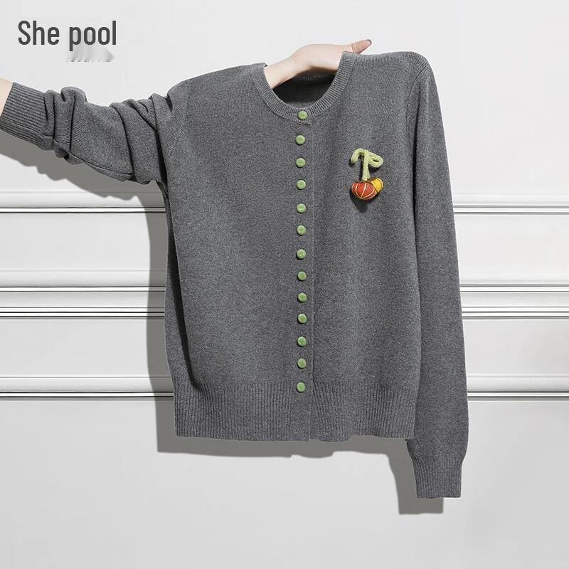 

Women s 3D Decorative Knit Cardigan One Size