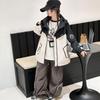 Girls' Color Block Hooded Windbreaker - Casual Spring/Autumn Jacket for Big Kids
