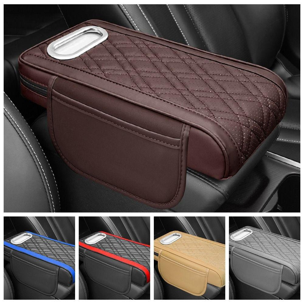 

PU Leather Storage Box Organizer Non Slip Protective Armrest Cushion Passenger Seat style 1