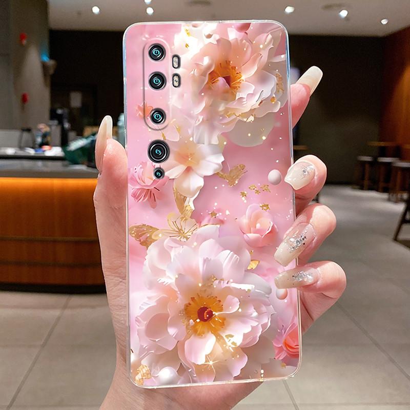 Phone Case For Xiaomi Mi cc9 Pro/Mi Note 10/Mi Note 10 Pro Butterfly Bow Protective Casing Transparent Soft Silicone TPU Cover