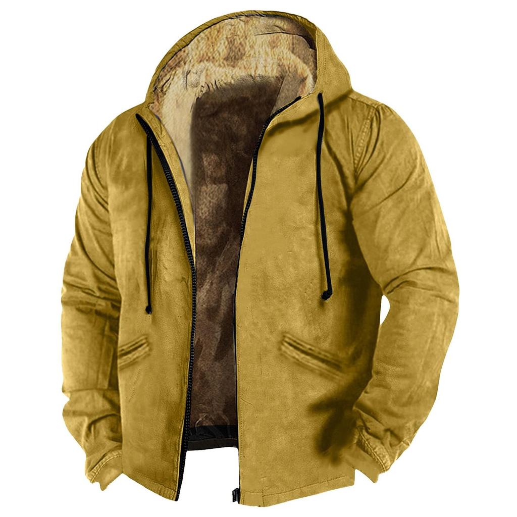 Giacca da uomo in tinta unita Giacca con cappuccio con cerniera e tendenza casual primaverile e autunnale