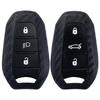 Silicone Carbon Fiber Print Car Key Case Cover For Peugeot 208 2008 308 3008 508 408 307 4008 Citroen C3 C4 C5 C6 C8 Keychain