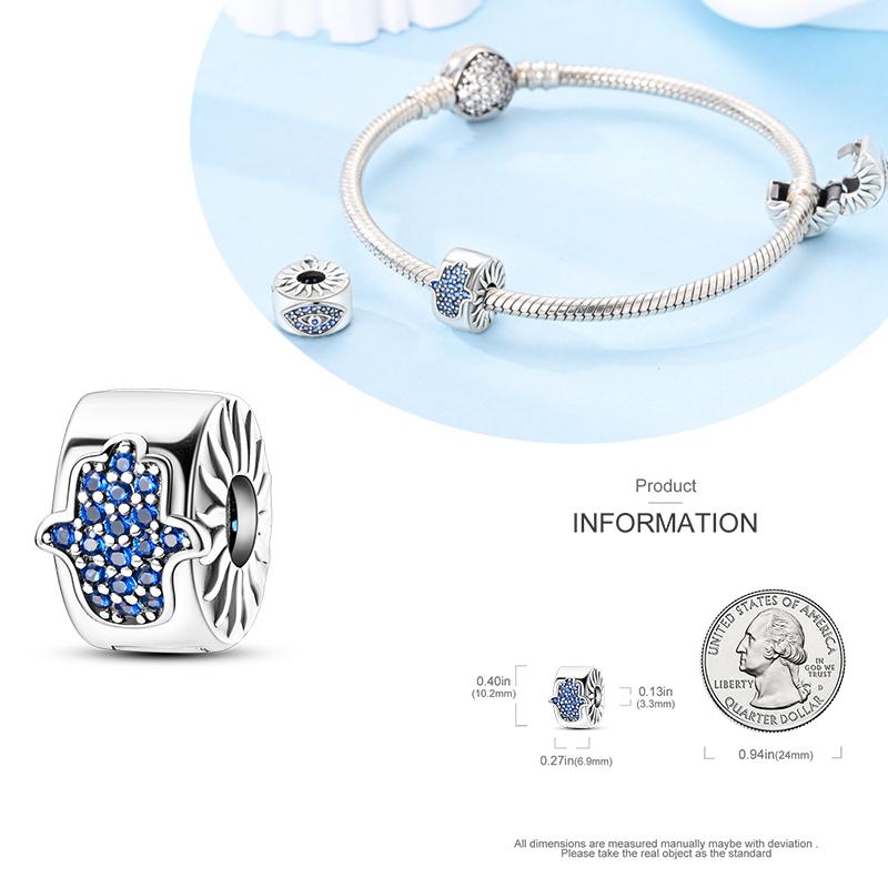 Copper Blue Eyes And Palm Charms Crucifixion Beads Women Girlfriends Jewelry Gift